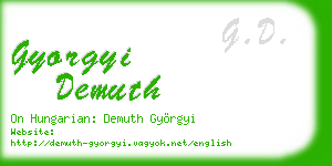 gyorgyi demuth business card
